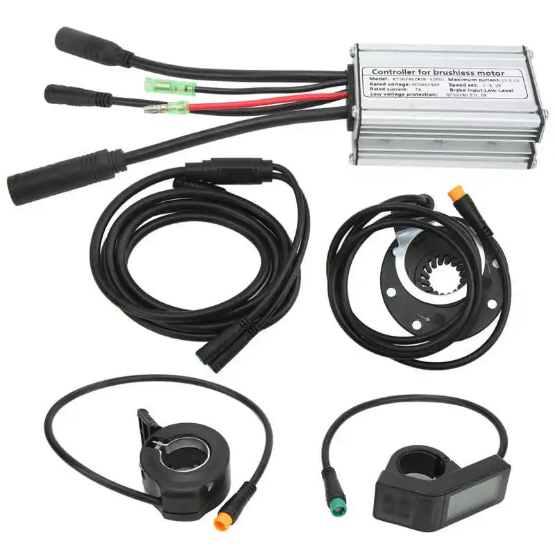 

Electric Bike Conversion Kit 15A 250W Brushless Motors E-bike Throttle Dial Power Assist Sensor LCD Display for Electric Scooter