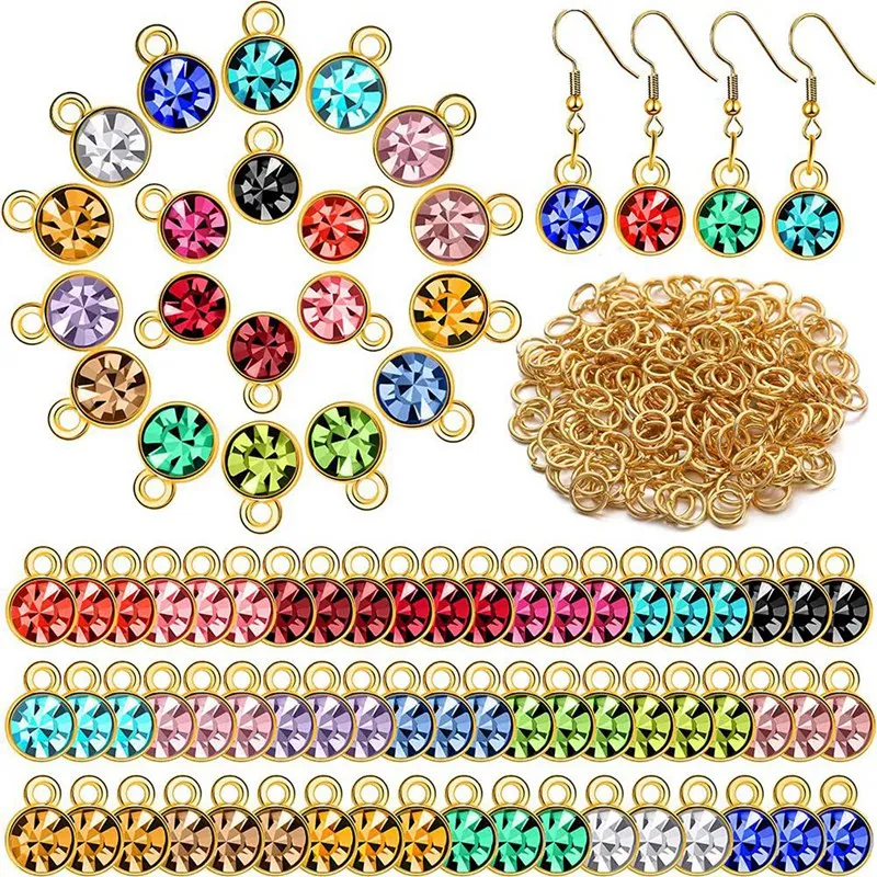 

80Pieces Crystal Birthstone Charms For Jewelry Making Round Charms For Bracelets Necklaces Jewelry Findings