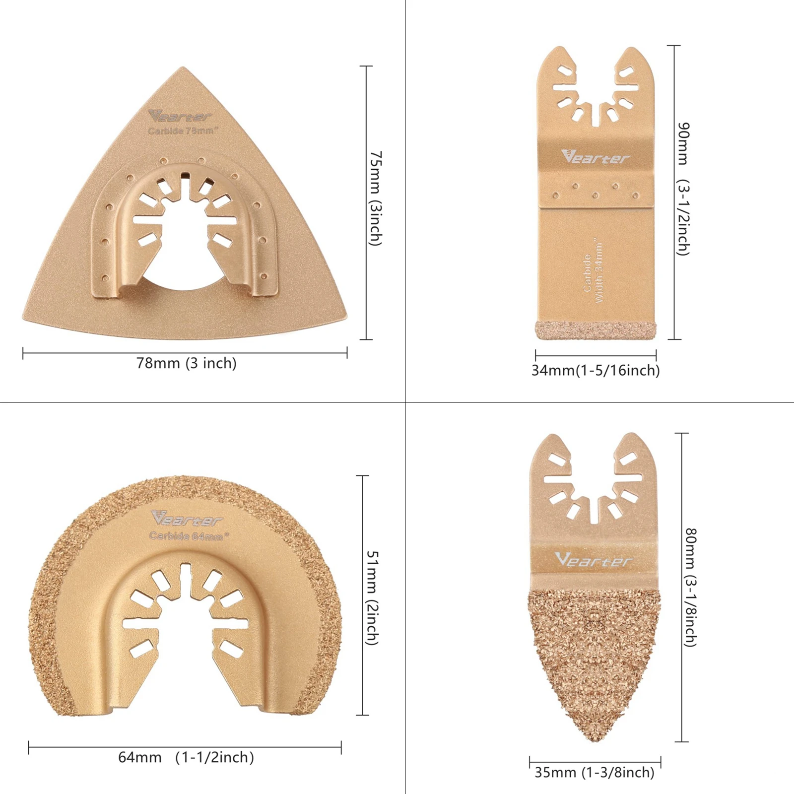 

Vearter набор лезвий для осциллирующего инструмента 4 шт.