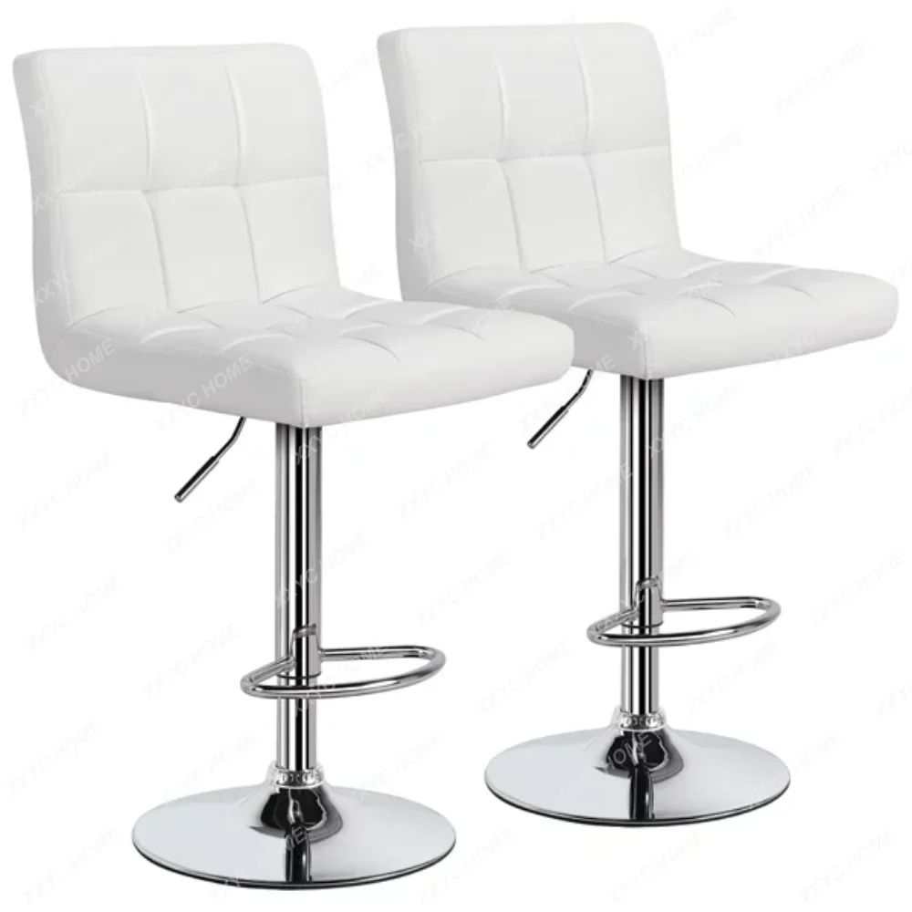 

2pcs Faux Leather Modern Adjustable Swivel Counter Bar Chairs