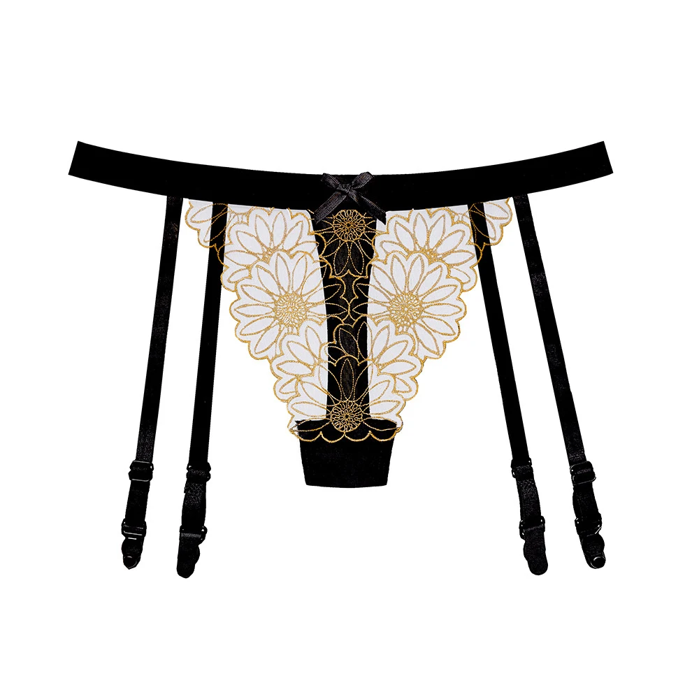 

Women Sexy Thongs With Garter Belt Suspender See Through Lace G-String Underwear Erotic Panties Female Ladies Sheer Briefs
