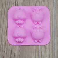 4 cartoon silicone cake model hand made soap mold cake decorating tools silicone molds