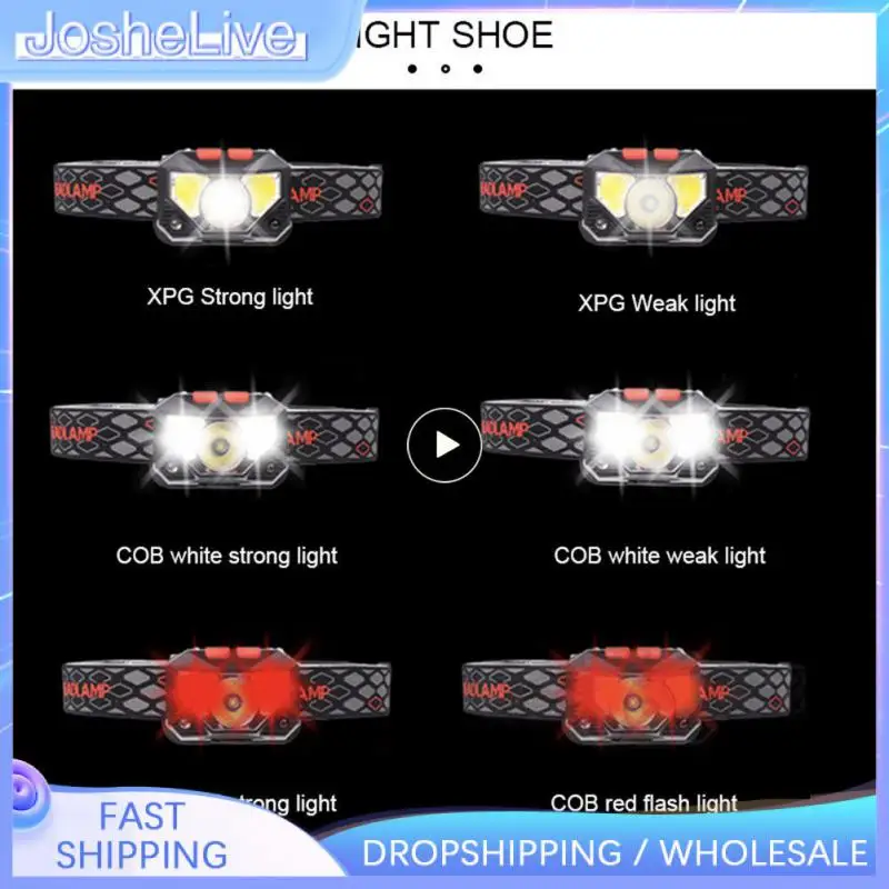 

1~8PCS Modes Handfress Motion Sensor Waterproof Powerful LED Headlight Headlamp Head Lamp COB Flashlight Torch head light
