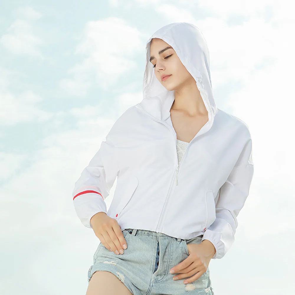 

OhSunny Outdoor Anti-UV Quick Dry Thin Breathable Sunscreen Coats Hooded Sun Protection Clothes Pocket Long Sleeve Sport Running
