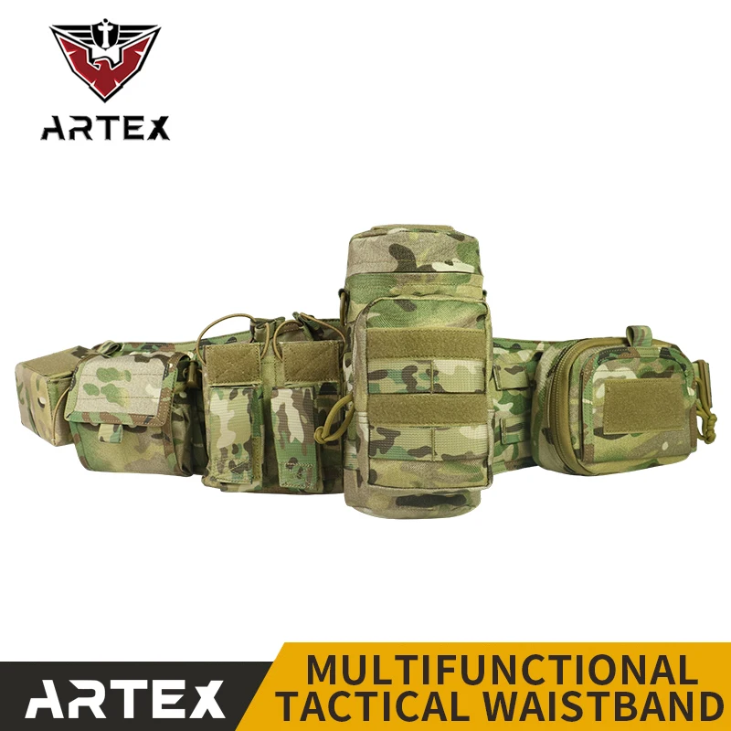 Фото ARTEX 2001 Велосипедный поясной ремень для активного отдыха, экипировка для езды на велосипеде, пояс в стиле MOLLE, регулируемый дизайн, держатель для сумок для велоспорта. №1