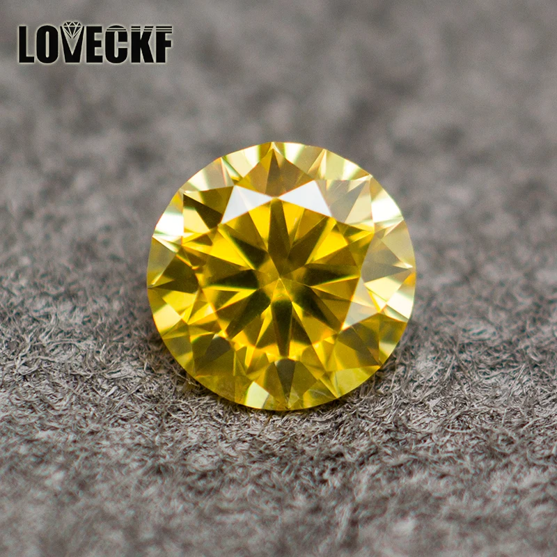 

Незакрепленный камень с муассанитом золотого и желтого цвета, Круглый бриллиантовый вырез VVS1, Пройденный бриллиант, проверенный драгоценн...