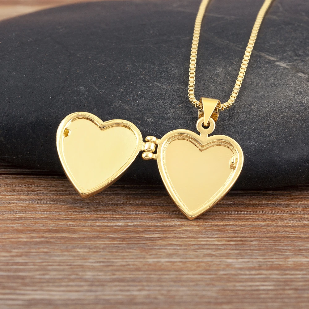 AIBEF креативный флип-дизайн в форме сердца кулон открывающееся ожерелье с