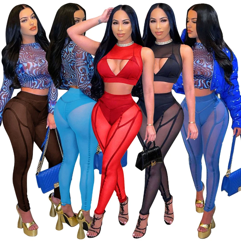 

Sexy Club Pants Sets for Women Bandage Trouser Suits Y2k Clothes Harajuku Female Festival Clothing Aesthetic Hippie Streetwear