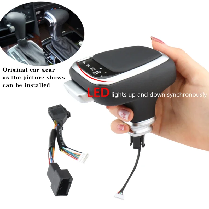 

Для Audi A4 B8 A6 C6 C7 A7 S7 S6 Q7 Q5 8r A5 S5 Светодиодная ручка переключения передач Рычаг переключения передач Ручка коробки передач Стержень передач Автомобильные аксессуары