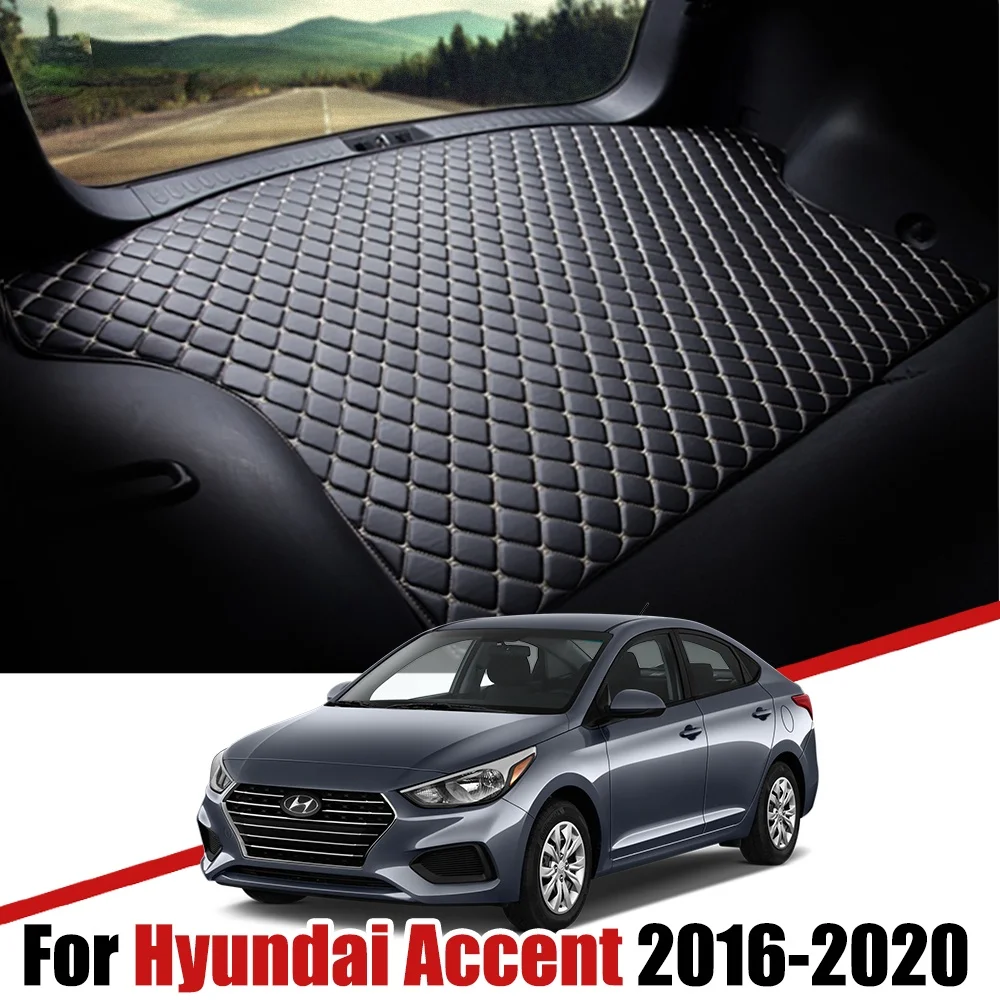 

Автомобильный багажник из искусственной кожи для Hyundai Accent 2016 2017-2018, грузовой поднос, задняя крышка, водонепроницаемые напольные коврики, акс...