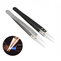 straight aimed ceramic tweezers anti static heat resistant stainless steel precision tweezers electronics pointed tip pliers