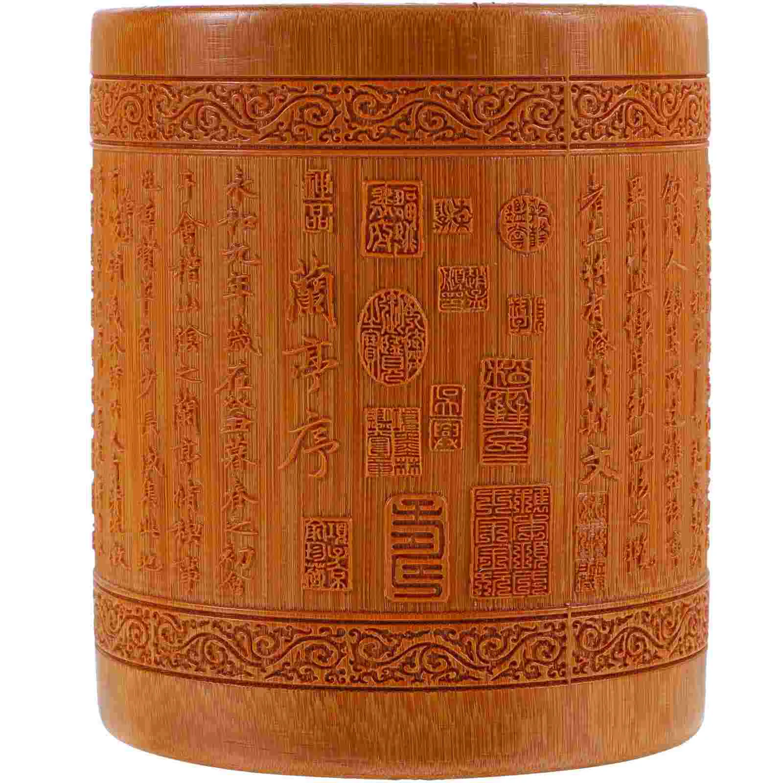 Настольный держатель для ручек рабочий декор бамбуковый горшок кисть письма