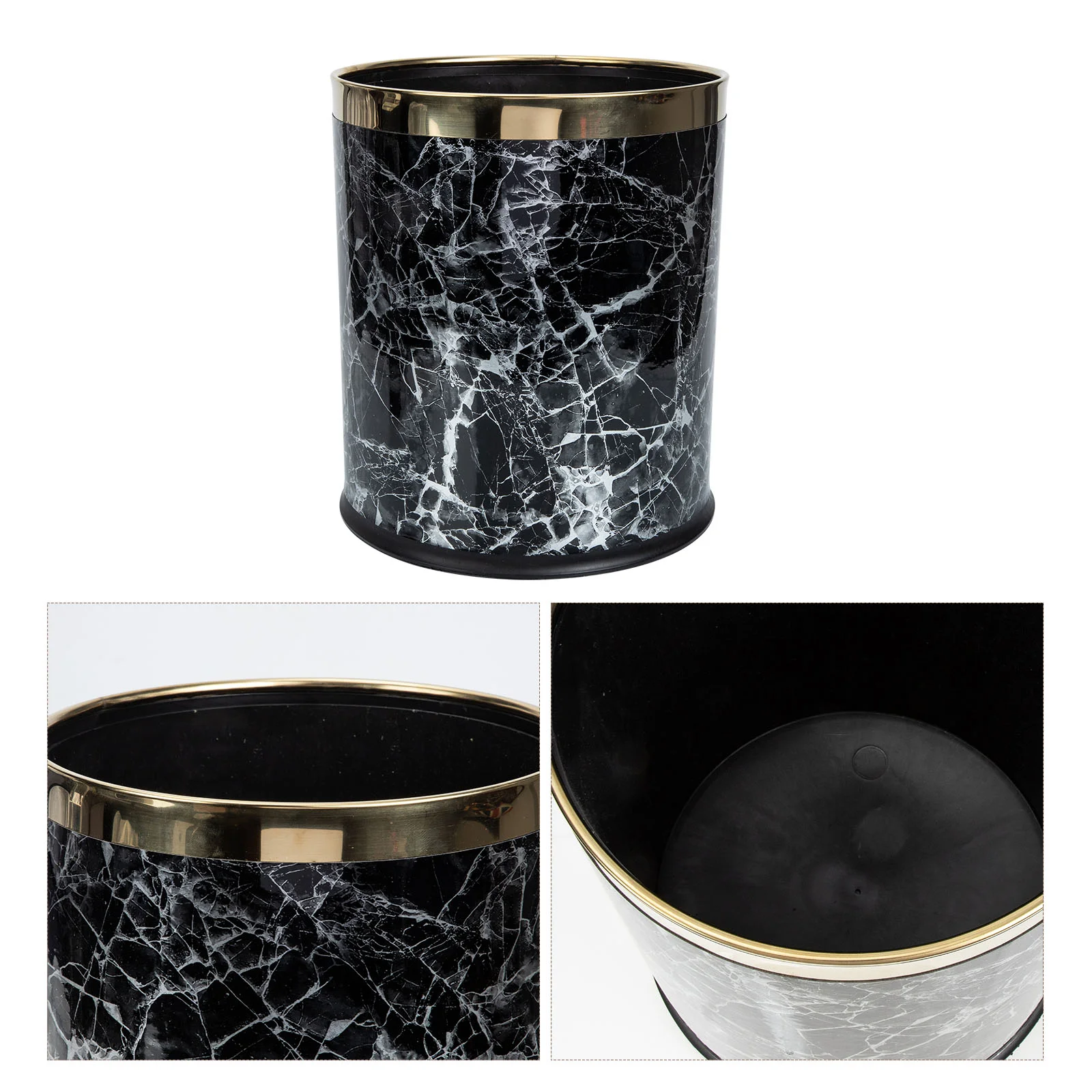 

Can Trash Bin Waste Garbage Kitchen Basket Marble Round Bathroom Rubbish Container Wastebasketpaper Marbling Office Littertable