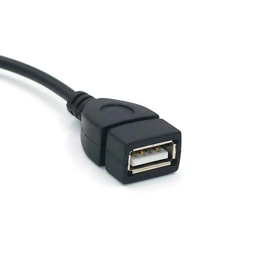 

3.5mm Male To USB 2.0 Female Type AUX Audio Plug Adapters Cable Extension ABS Black Car Electronics Accessories
