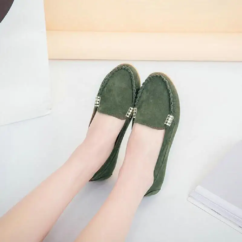 Casual Doudou Shoes Large Women's Work Shoes Middle aged and Elderly Mothers Shoes Women's Single Shoes Suede