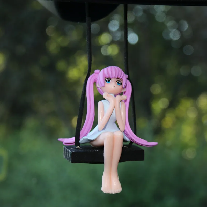 

Car Pendant Interior Decor Sailor Moon Swing Figure Hanging Gadget Auto Rearview Mirror Woman Pink Ornament Dashboard Accessorie