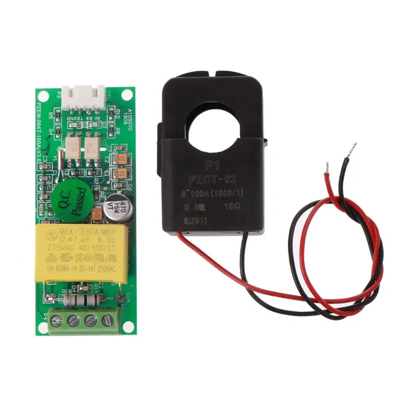 

PZEM-004T Current Voltage Multimeter Module 80-260V 100A +Split-Core TTL Serial Data Communication Interface