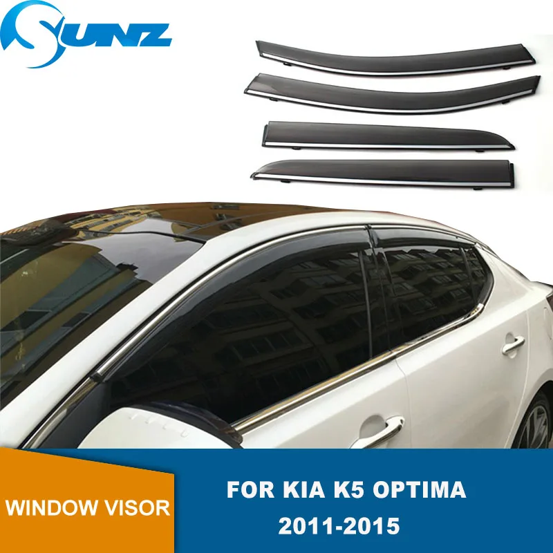 

Window Visors For Kia K5 Optima 2011 2012 2013 2014 2015 Smoke Weathershields Side Window Deflectors Sun Rain Guards SUNZ
