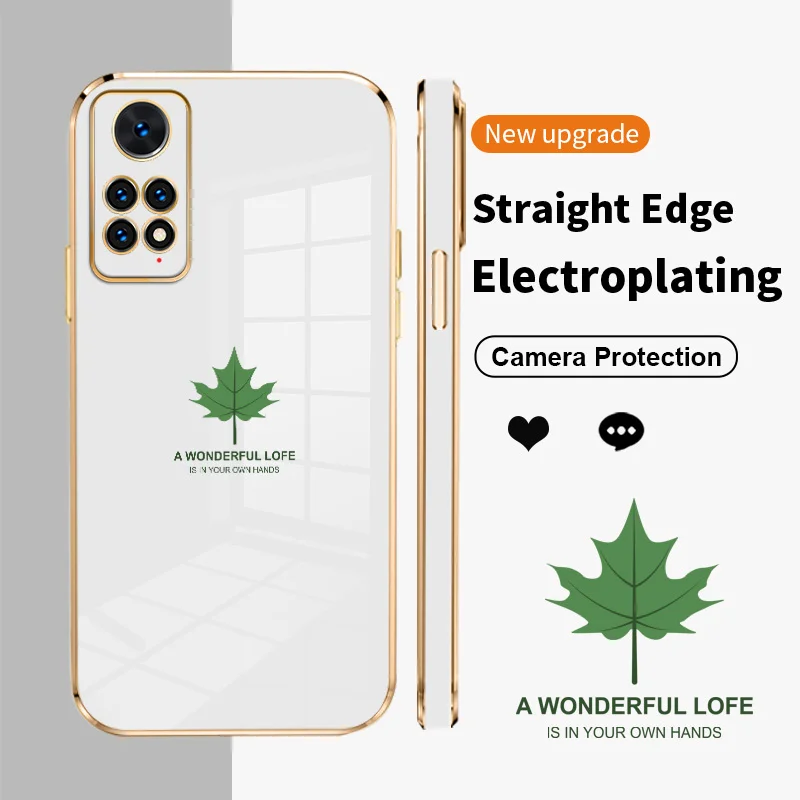 

Maple Leaves Electroplating Phone Case for Xiaomi Redmi Note 11 Note 11S 11T 11 China Note 11E 11 Pro Plus 5G India Poco M4 Pro