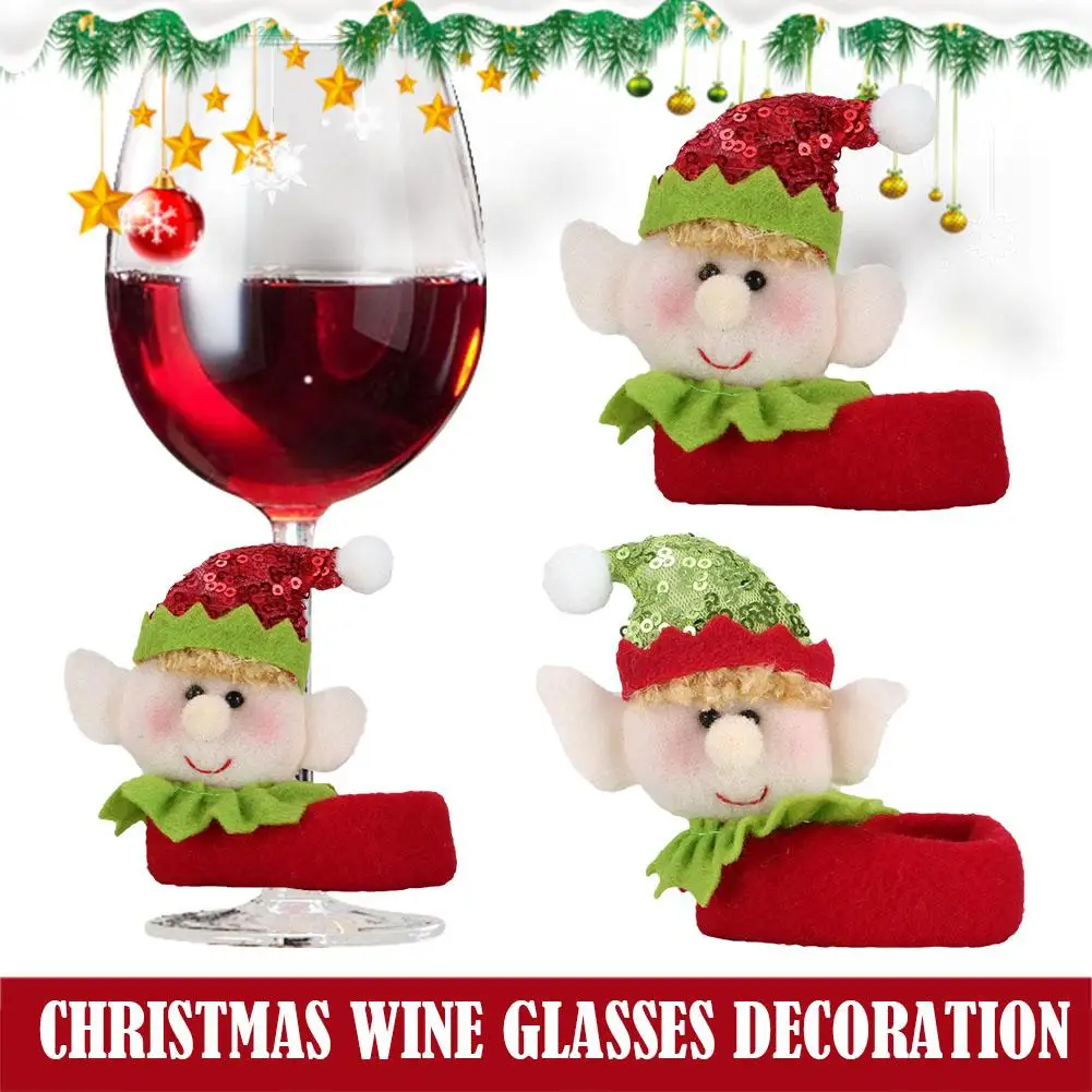 Decorated Glass Goblet Christmas Tree Christmas Cup Gifts N8h4