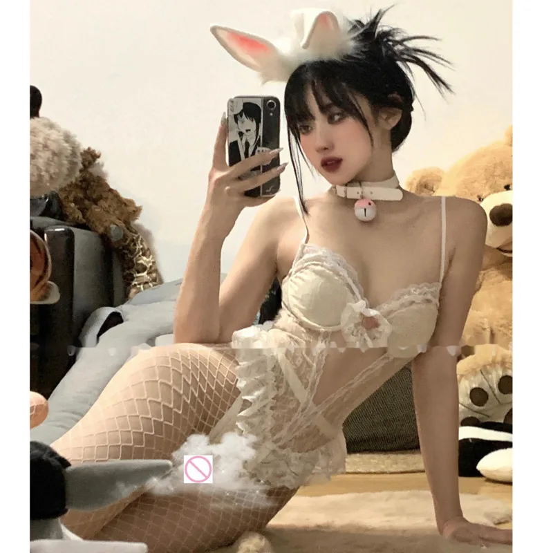 

French Fairy Mermaid Perspective Printing Retro Lace One-piece Bra Transparent Summer Thin Mesh Sling Jacket Bodysuit Sexy NGY2