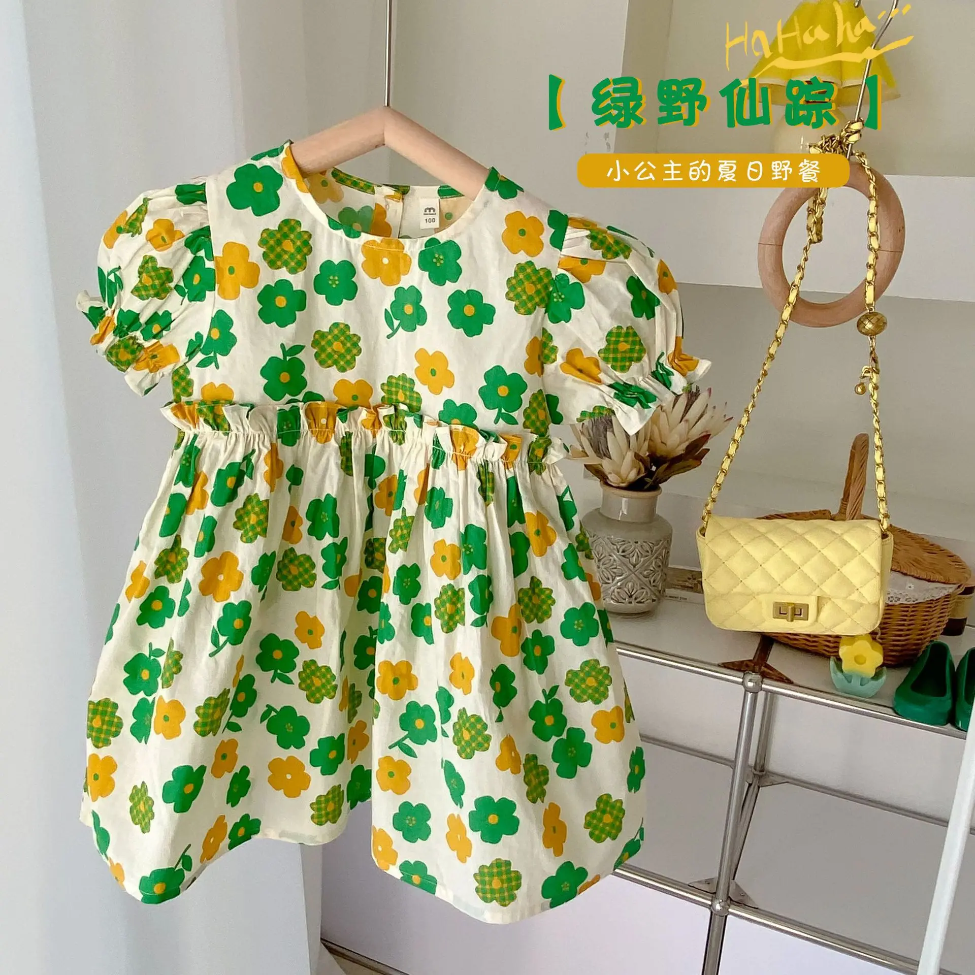

New Summer Kids Costume Toddler Girls Short Sleeve Flower Dress Baby Girl Cotton Princess Outdoor Casual Children's Dresses