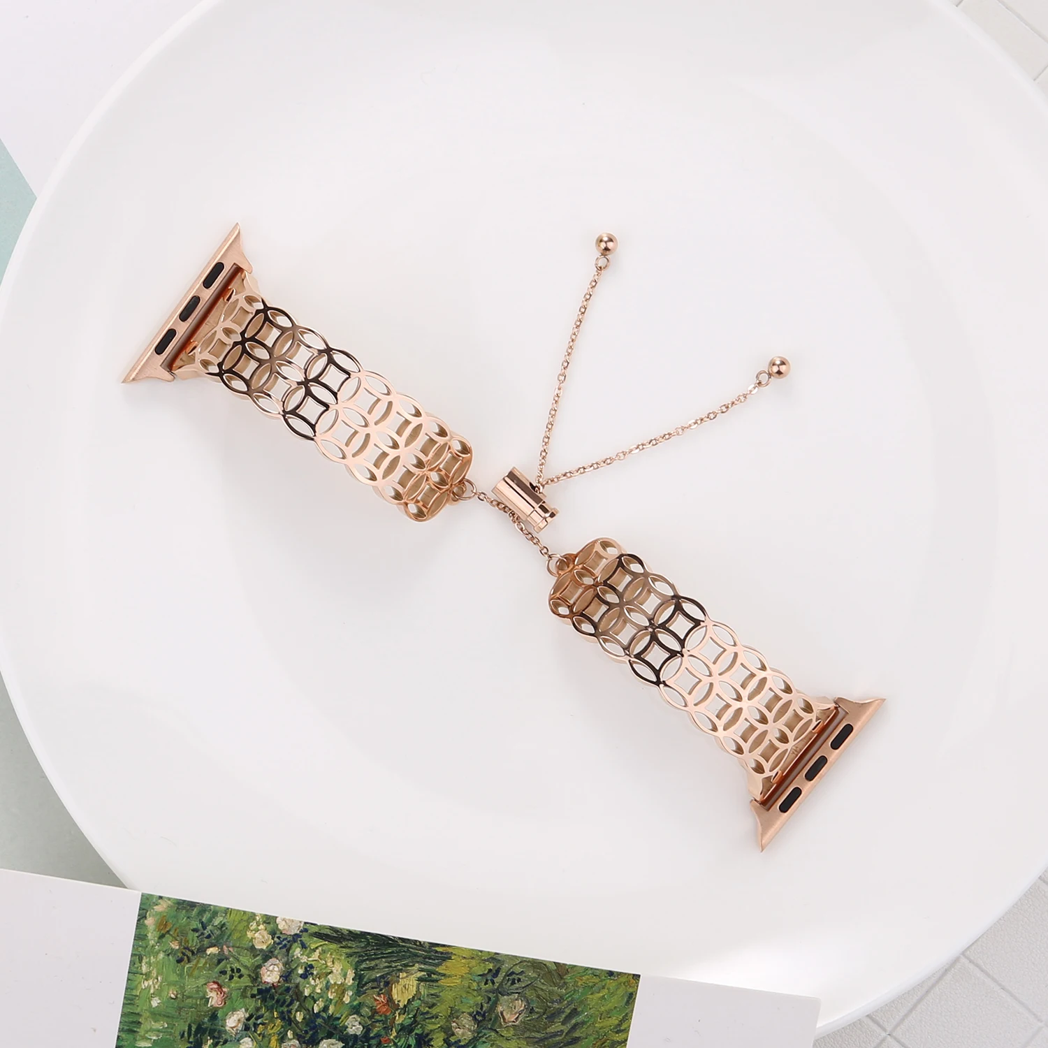 Strap for Apple Watch bracelet Coin square hollow rhinestone Stainless Steel  band 49mm45mm44mm42mm41mm40mm38mm strap for Iwatch