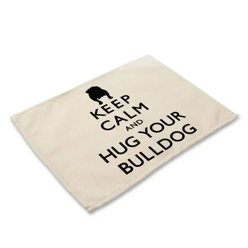 Подставка для столовых приборов с рисунком собаки французского бульдога коврик