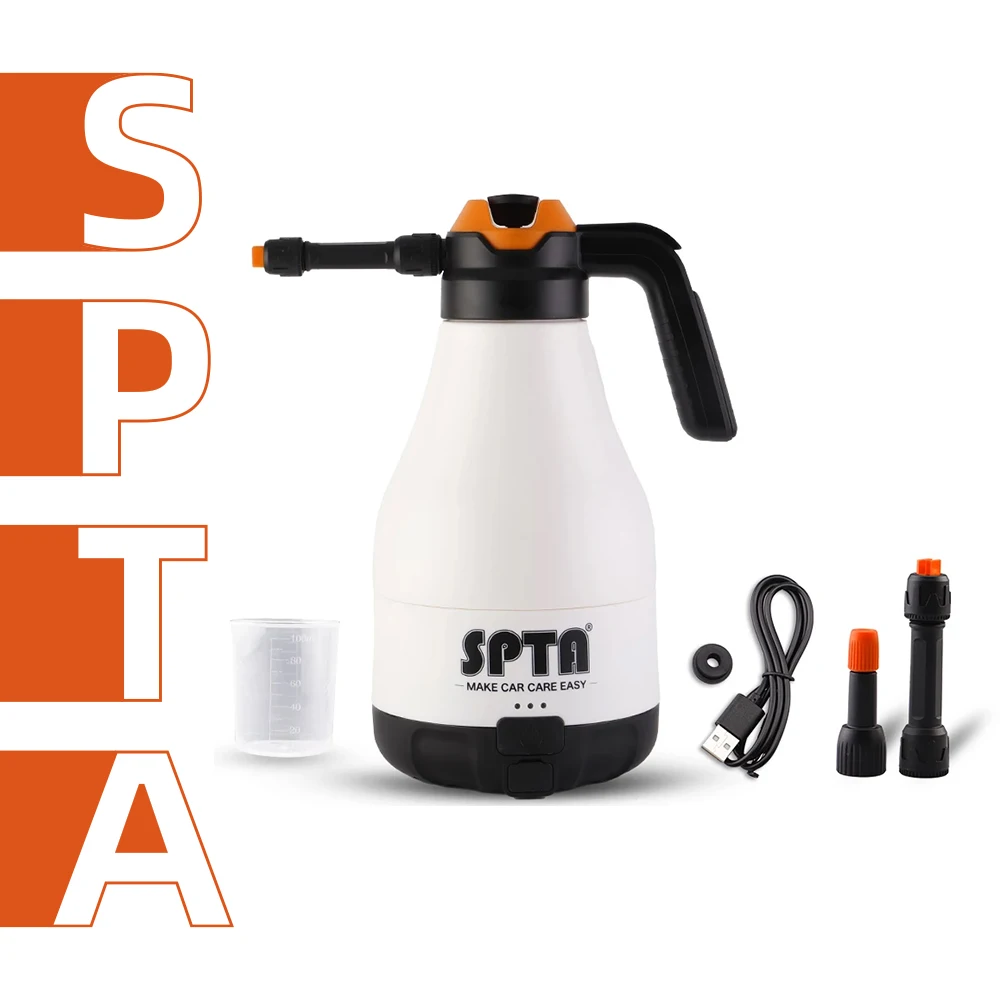 SPTA 8.4V 1.8L Cordless Car Wash Sprayer Foam Sprayer Manual Pressure Pot Foam Watering Can Foam Bottle For Car Washing Cleaning