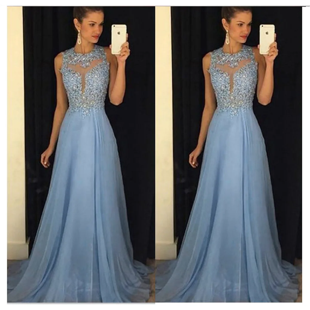 2022 New Fashion Sexy Spring Summer Foreign Trade Solid Temperament Dress Dress Long Dress Light Blue Evening Dress