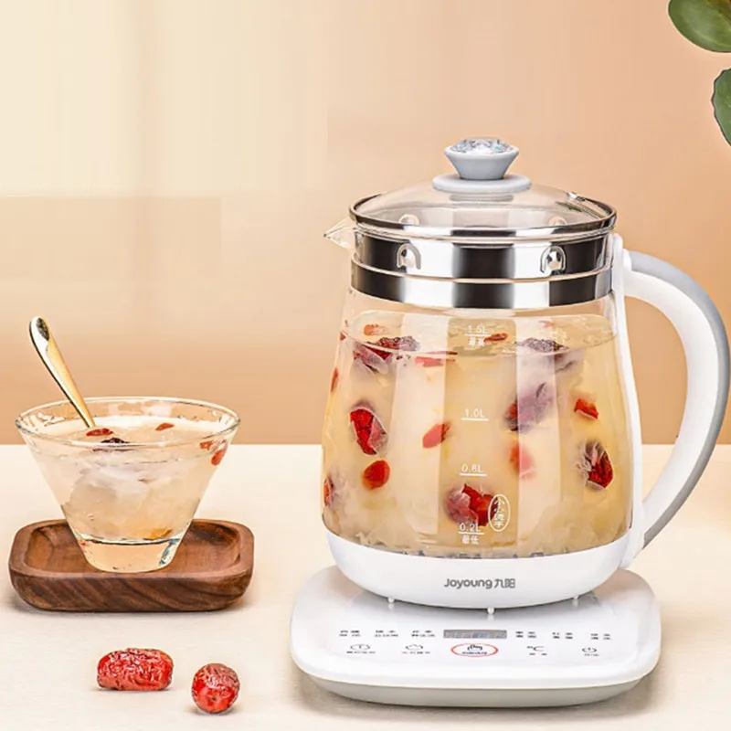 220V 1.5L Electric Kettle Automatic Glass Health Preserving Pot Portable Mini Multi Cooker Tea Dessert Cooker For Household