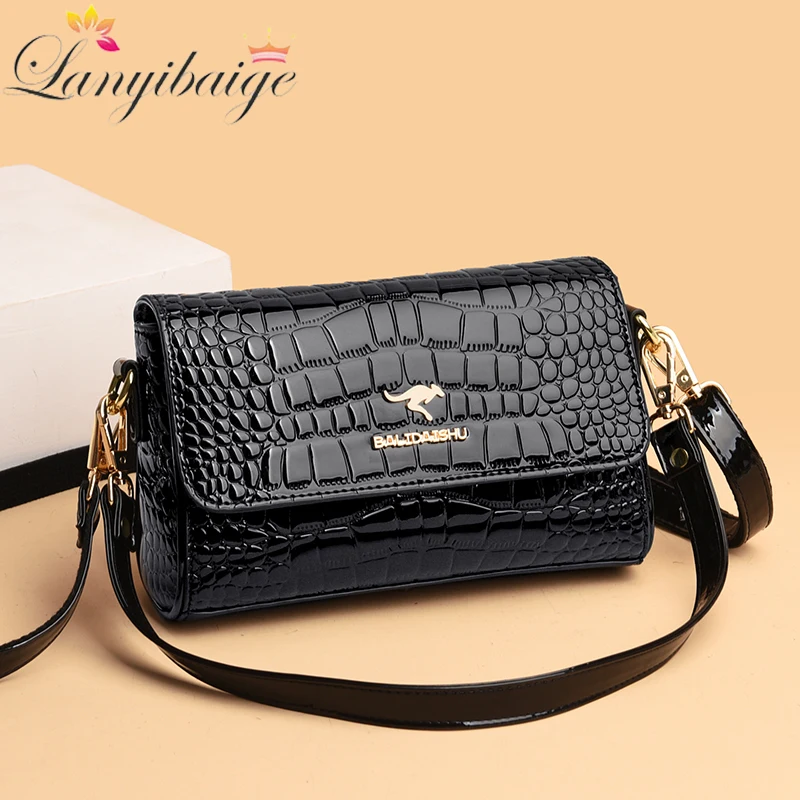 

2023 модные женские сумки на плечо, роскошные дизайнерские высококачественные кожаные сумки через плечо с крокодиловым узором, кошелек для женщин, Bolsos