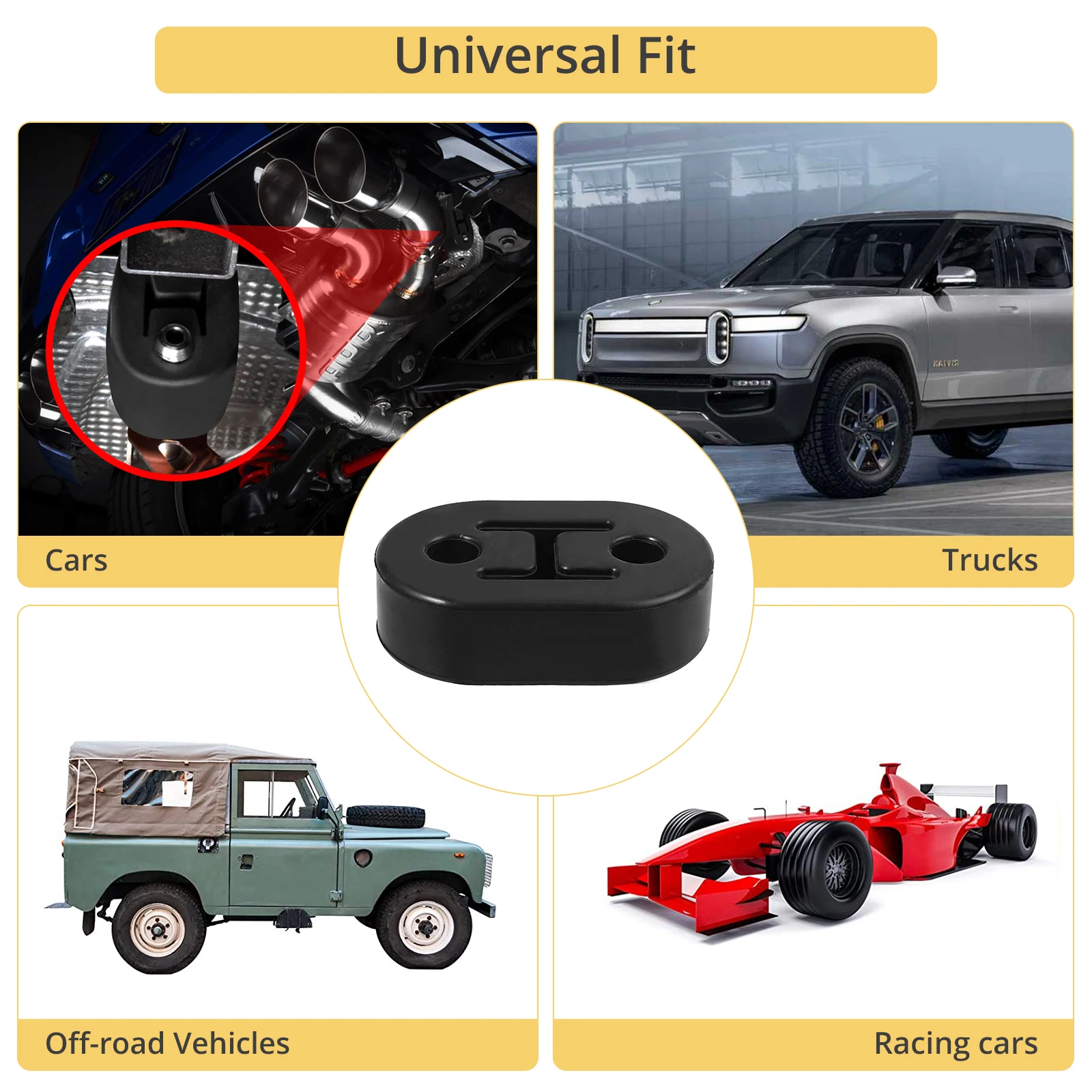 4 шт. универсальные автомобильные держатели для выхлопной трубы 11 мм 2 отверстия |