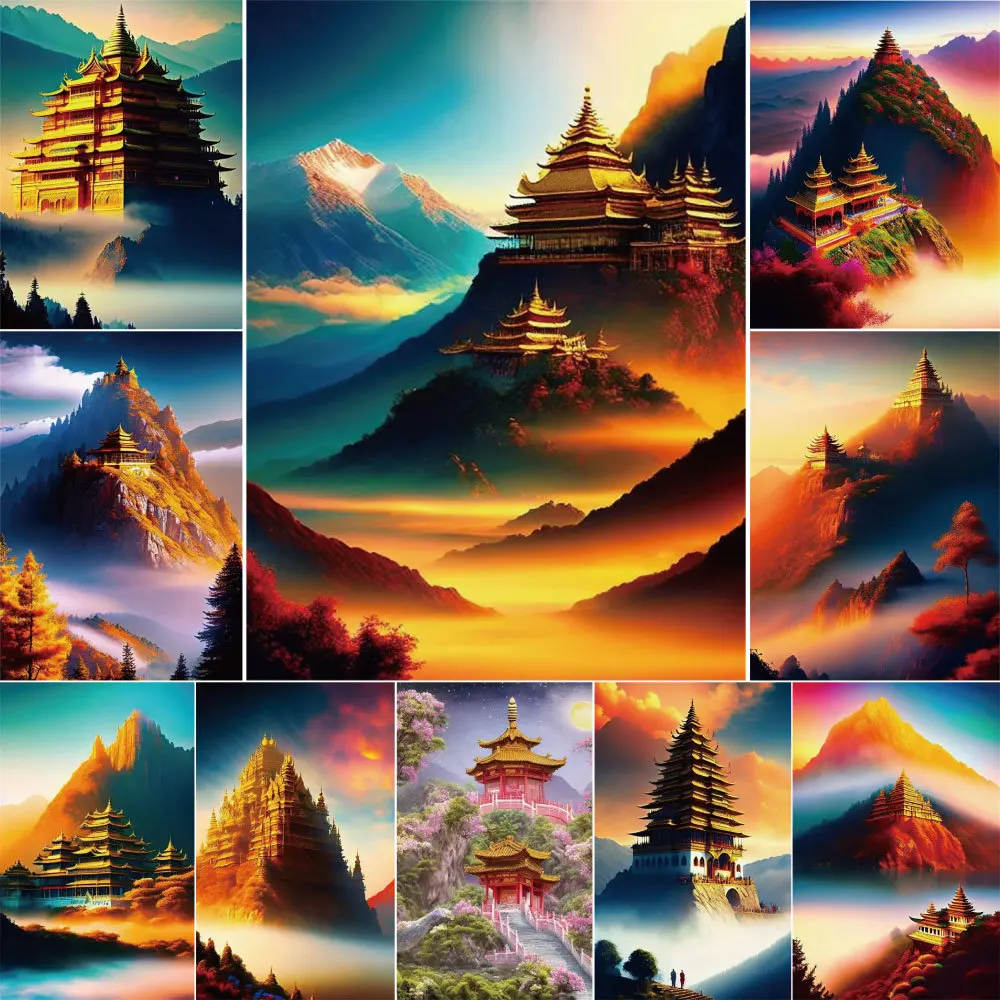 

Tower In Mountain Landscape Painting By Number 40x50 Craft Kit For Adults Room Decoration Personalized Gift Ideas Wholesale 2023