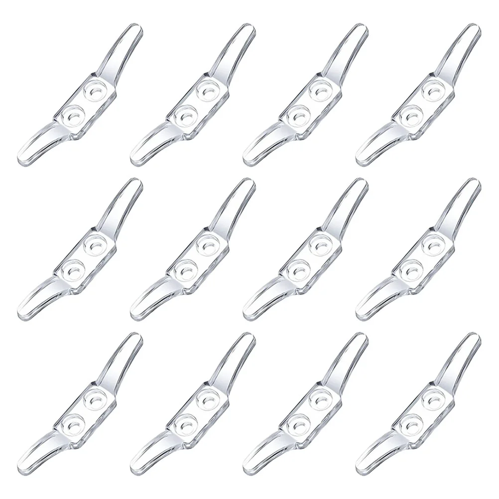 

12Pcs Double Hole Hooks Drawcord Positor Blinds Retainers Roller Curtain Positor Drawcord Positioning Hook