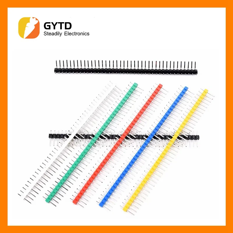 12 шт., 2,54 мм, черный + белый + красный + амарело + черный + синий, одноцветная мужская линия, 1X40 1*40 контактный разъем, Tira ROHS CGKCH090, женский