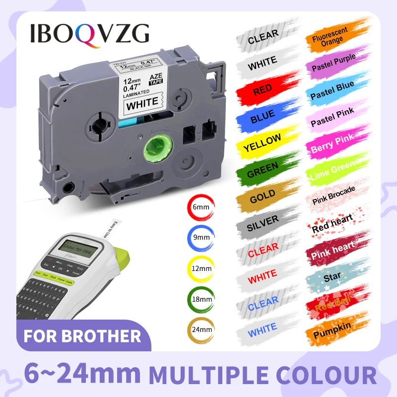 Лента для этикеток IBOQVZG 6 мм/9 мм/18 мм/24 мм 231 12 совместимая с Brother Ptouch лента tze231 tze221