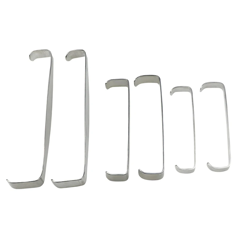 

2pcs Thyroid Retractor Tissue Retractor Plate Type Right Angle Non-porous Right Angle Cosmetic Plastic Surgery Skin Retractor