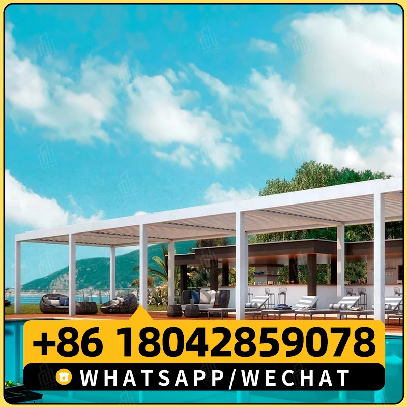 YASN 3x6M Высококачественная уличная пергола затемняющая моторизованная молния