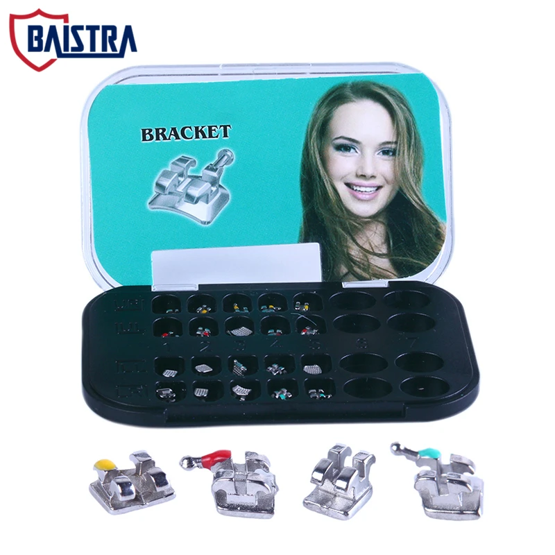 

20Pcs/Box Dental Monoblock Brackets Orthodontic Braces Mini MIM Roth/MBT.022 with 345 Hooks Metal Materials Dentist Ortho Goods