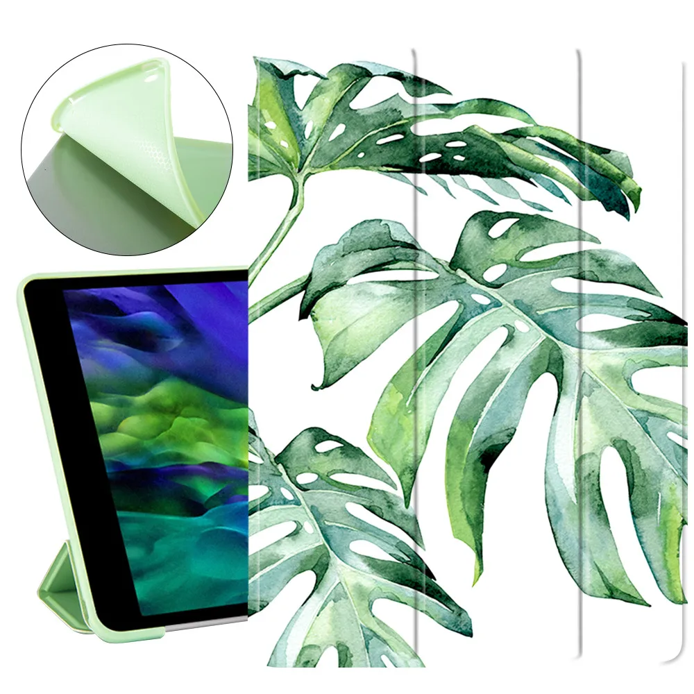 

Soft TPU Case For iPad Pro 11 12.9 2020 2021 Green Leaves Cover for iPad 5th 6th 7th 8th 9th Gen Mini 1 2 3 Mini 6 Air 1 2 4 5