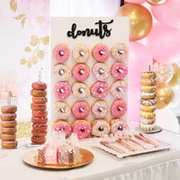 diy wooden donut wall stand rustic wedding decoration table donut party decor baby showers wedding birthday party favor