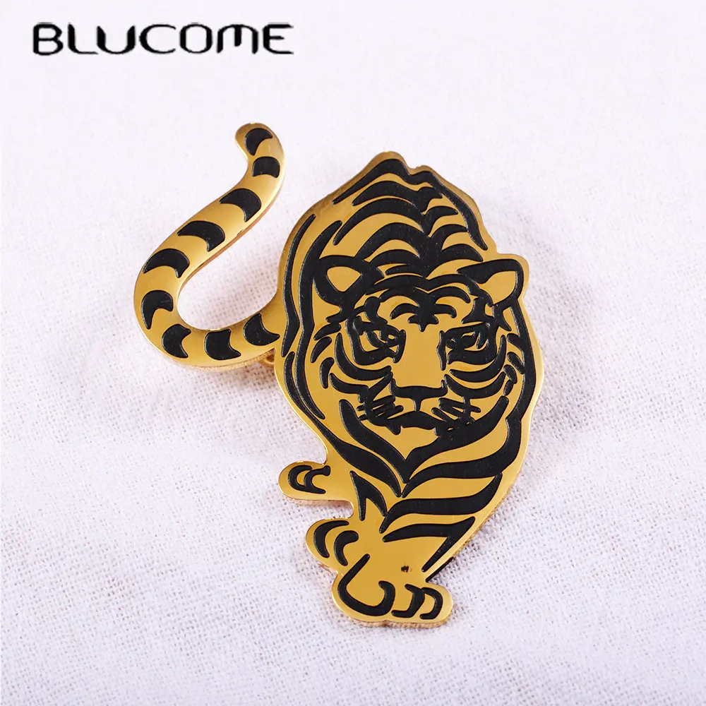 

Blucome Newest Tiger Shape Brooches Alloy Corsage for Women Girls Suit Bag Scarf Hat Pins Jewelry Accessories
