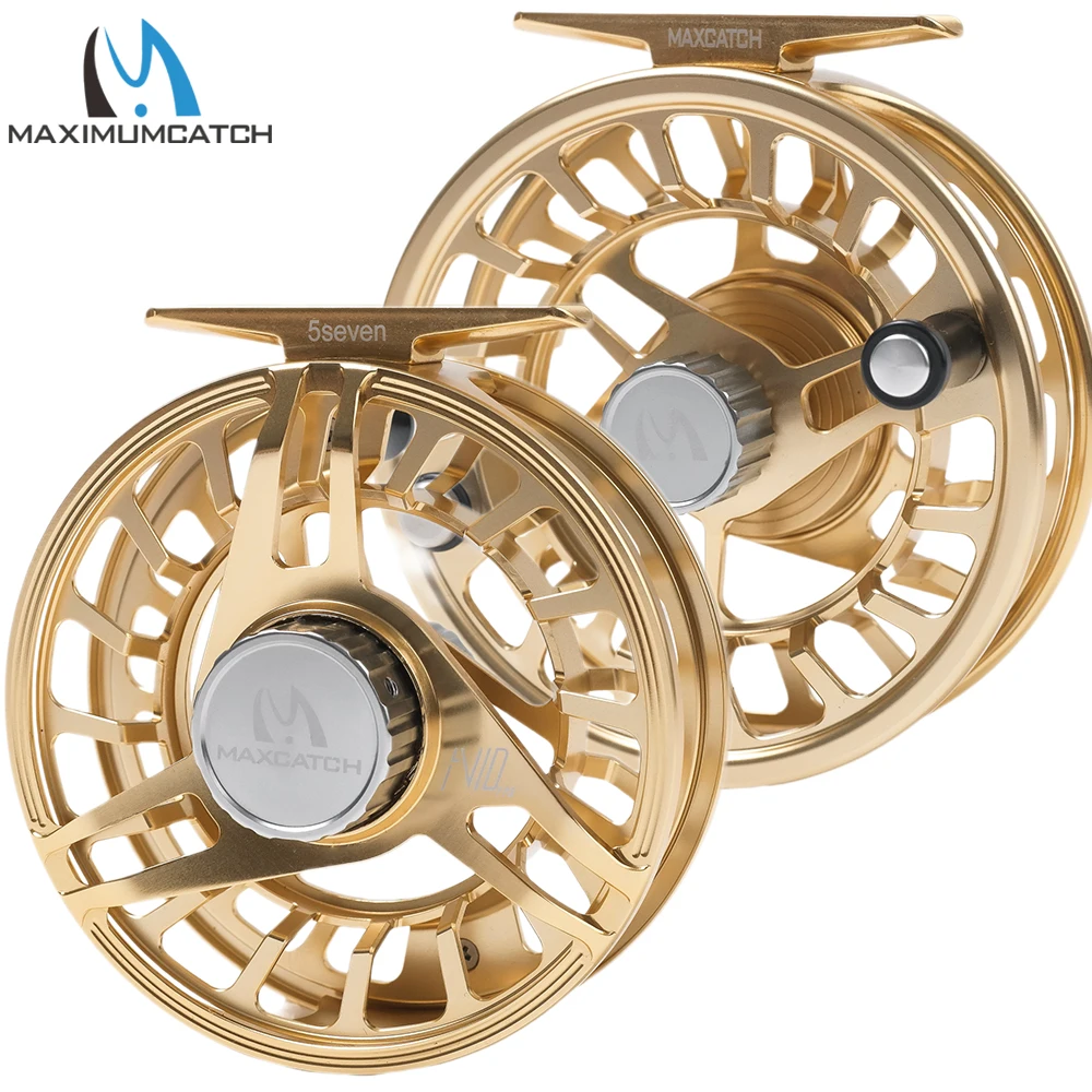 Фото Maximumcatch AVIDPRO Fly Fishing Reel 3-9WT, обработанная на станке с ЧПУ, 6061T6, алюминиевая, легкая, прочная, большая, нахлыстовая катушка для форели, окуня №1