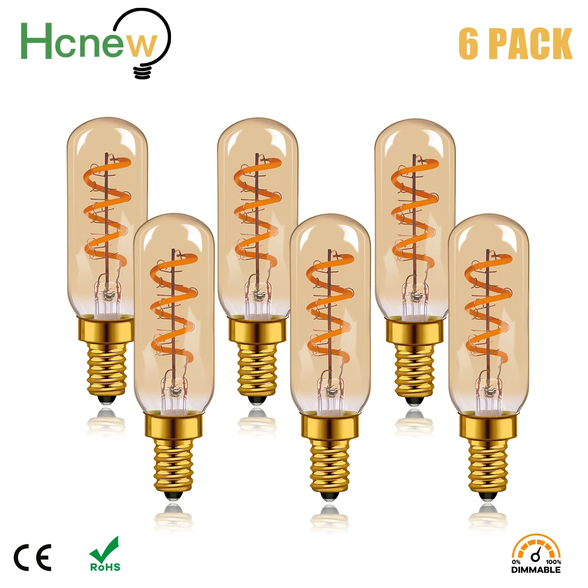 

Edison Spiral Light LED Bulb E14 LED Light T25 4W Cooker Hood Filament Lamp Extractor Fan Bulb Warm White Dimmable Lighting 220V