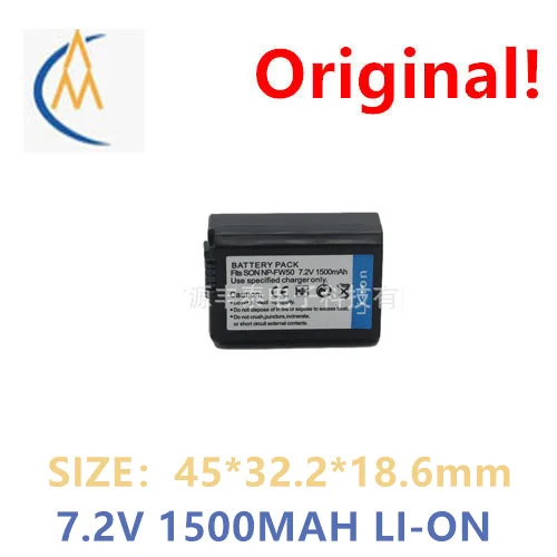 

Applicable to Sony a6400 a6300 a6000 a5100 a5100 a5000 a7s2 A7 np-fw50 battery with protective plate for repeated charging for 1