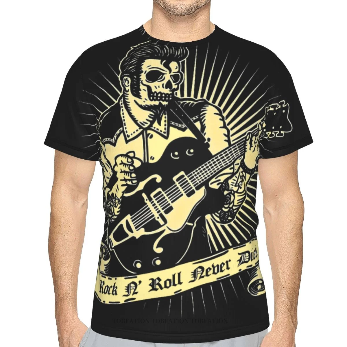 

Never Dies Summer Mens T Shirts Rock N Roll 3D Printed Oversized Polyester Tshirt Quick-drying Short Sleeve Breathable Clothes