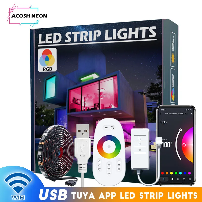Smart Life LED Strip Lights 16.4ft WiFi LED Light Strip with App and RF Touch Remote Works with Alexa and Google Assistant