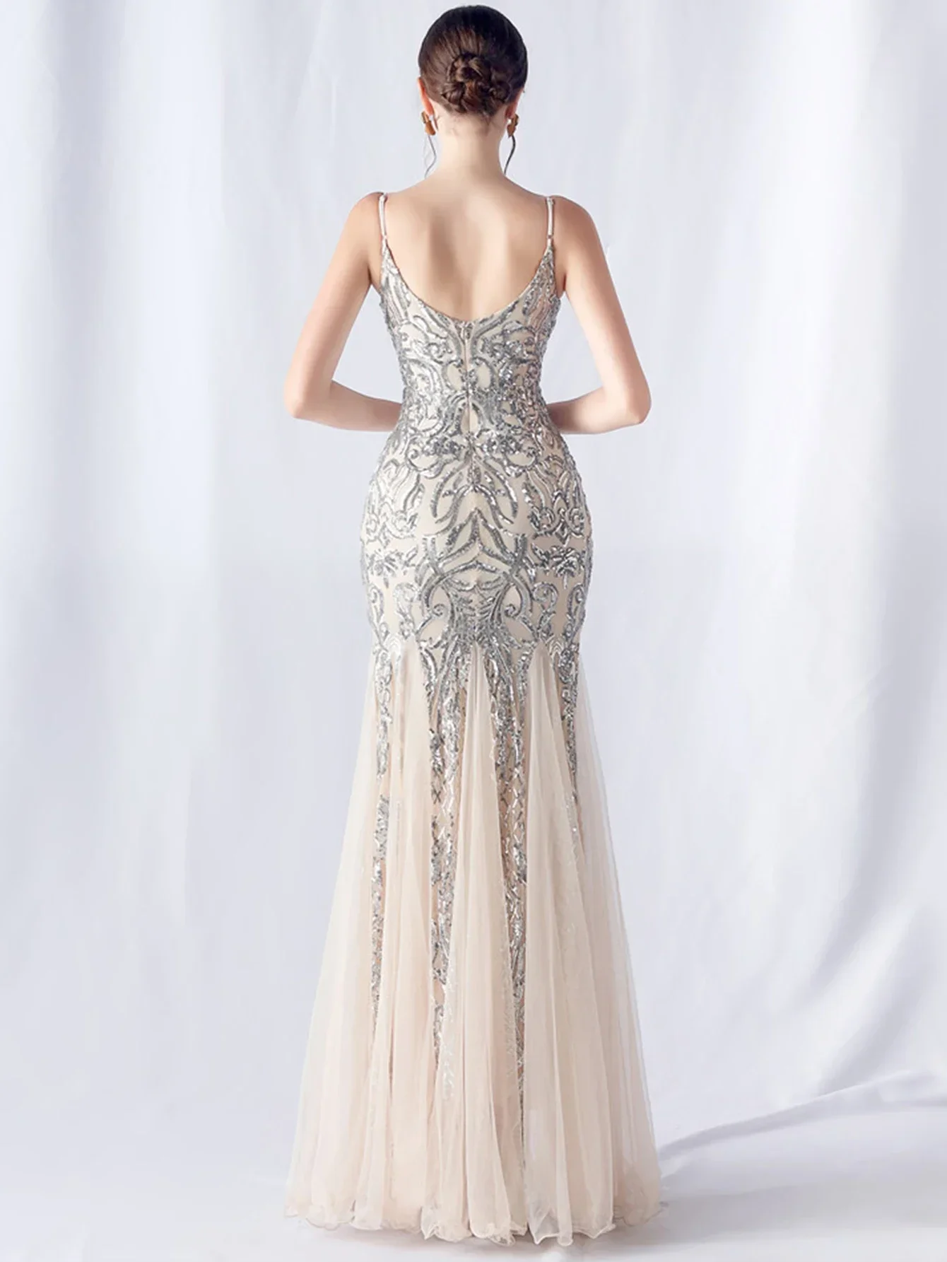 Сексуальные элегантные длинные свадебные вечерние платья для женщин 2024 сетчатые