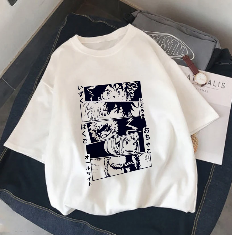 

Oversized T-shirt Japanese Anime My Hero Academia Print short sleeve Tee Shirt Summer Harajuku Women T-shirts Female Clothes Top